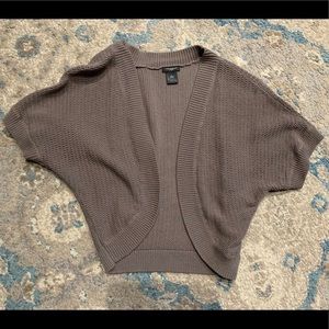 Ann Taylor knitted brown bolero sweater.